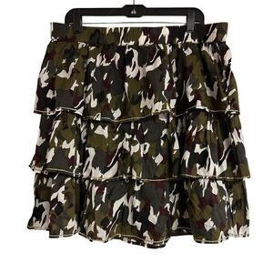 Lane Bryant Ruffled Camo Skirt Size 14/16